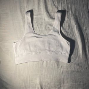 American Eagle Ribbed White Bralette
